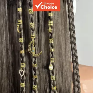 Conjunto De Joias De Cabelo Dreadlock De Coração Barroco , Pérola De Estrela Da Lua Para Festa , Festival , Música , Ace em Oferta na Shopee