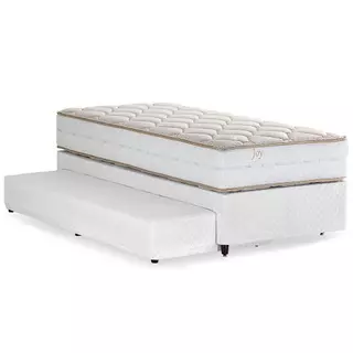 Bicama Solteiro Box com Cama Auxiliar Herval Joy, Espuma Alto Suporte, 60x88x188 cm em Oferta na Shopee