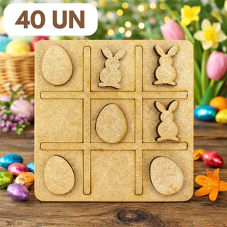 40 Lembrancinhas Jogo Da Velha Páscoa MDF Cru Coelho Ovo Brinquedo Infantil Crianças em Oferta na Shopee