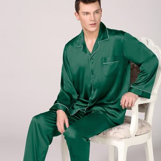 Pijama Silding Masculino Manga Comprida Cor Sólida Loungewear em Oferta na Shopee