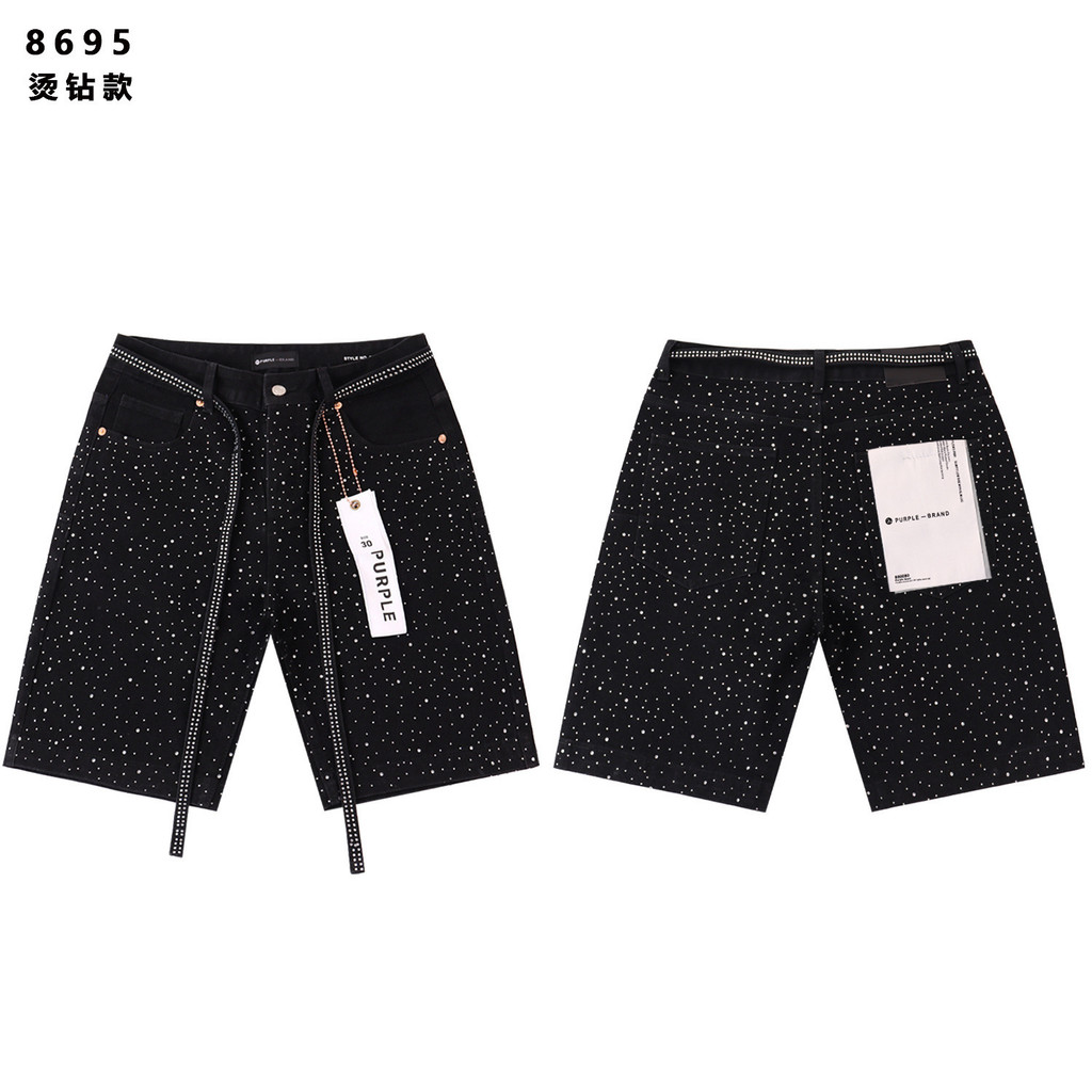 PURPLE BRAND 28インチ Purple Brand Calça Jeans marca roxa retrô lavada com diamantes