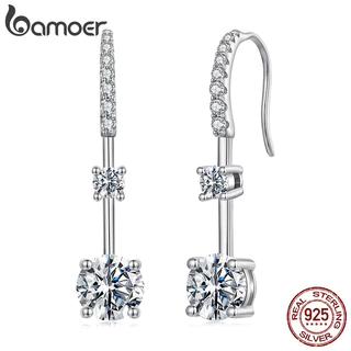 Brincos De Moissanite De Prata Esterlina 925 Bamoer , Joias Brilhantes E Vibrantes , Presente Para Mulheres em Oferta na Shopee