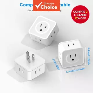Tomada de Extensão Multi-Função com 5 Tomadas Portátil Adaptador de Parede Miniatura para Escritório e Doméstico em Oferta na Shopee