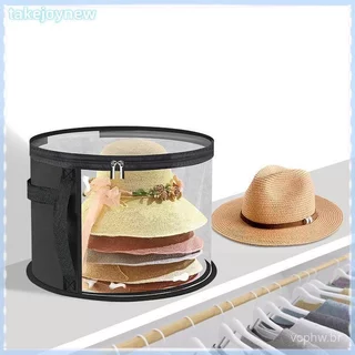 [takejoynewBR] Organizador De Armazenamento De Chapéu Dobrável Portátil Transparente De 1 Unidade Com Zíper, Design De