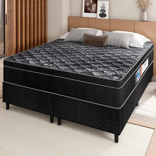 Cama Box Queen + Colchão Queen Portobel Diplomata Orthopedic Portobe em Oferta na Shopee