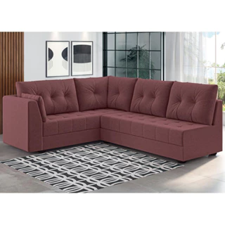 Sofá de Canto Toronto em Suede Linoforte em Oferta na Shopee