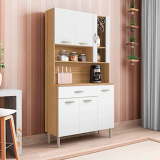 Cozinha Compacta Golden com 6 Portas, 1 Gaveta e 1 Prateleira Kits Paraná em Oferta na Shopee