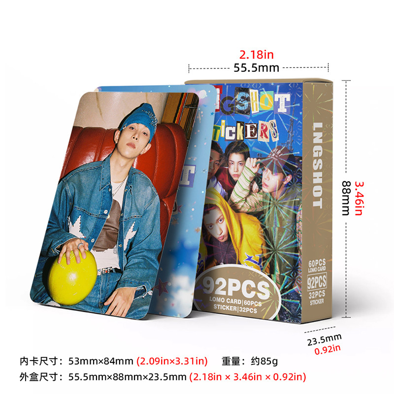 92 Unidades/Caixa LNGSHOT Photocards SHOT CALLERS KPOP LOMO Cartão