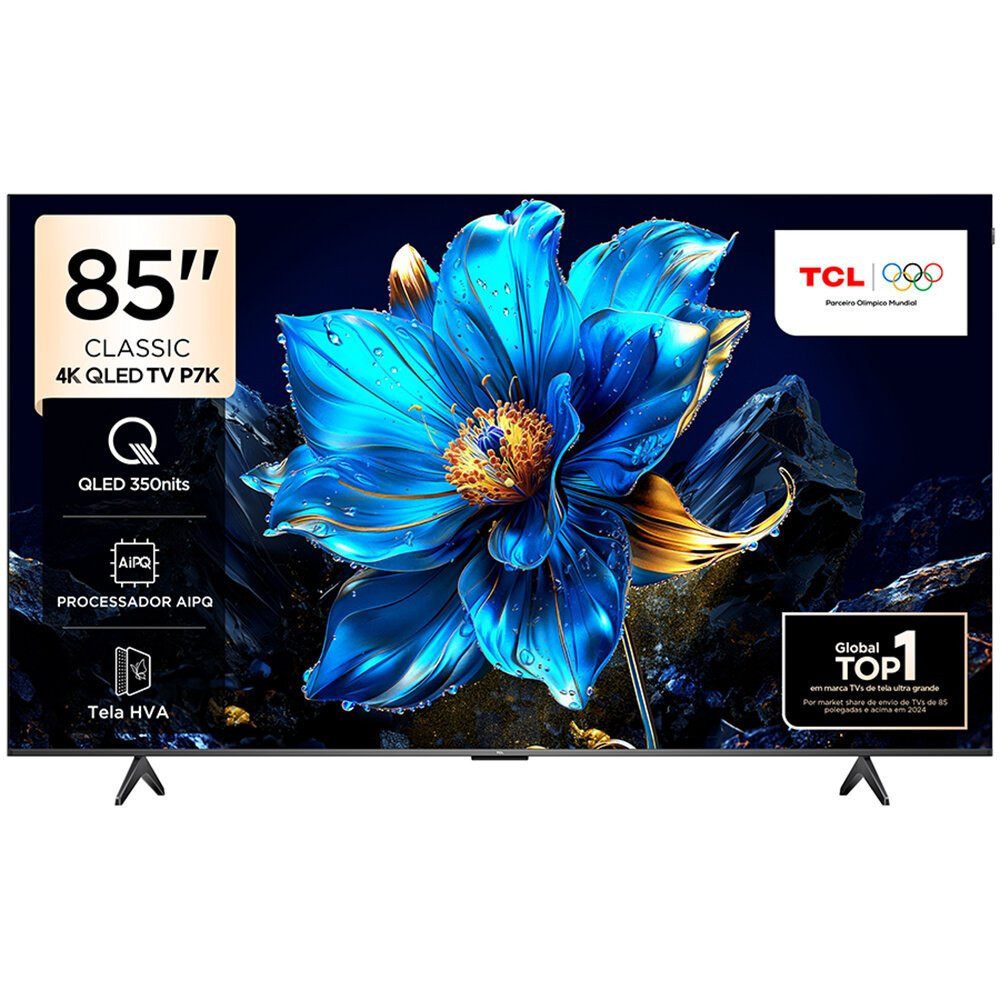 Smart TV TCL 85 Polegadas 4K UHD QLED Google TV - 85P7K | Shopee Brasil