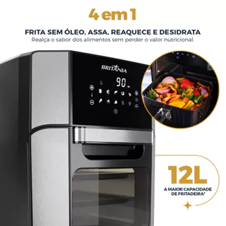Air Fryer Oven Britânia 12L 4 em 1 1800W BFR2100 em Oferta na Shopee