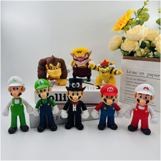 8 Estilo 9cm-14cm Super Mario Bros Bonecas Dos Desenhos Animados Modelo Presente De Aniversário Figuras Anime Luigi Yosh em Oferta na Shopee