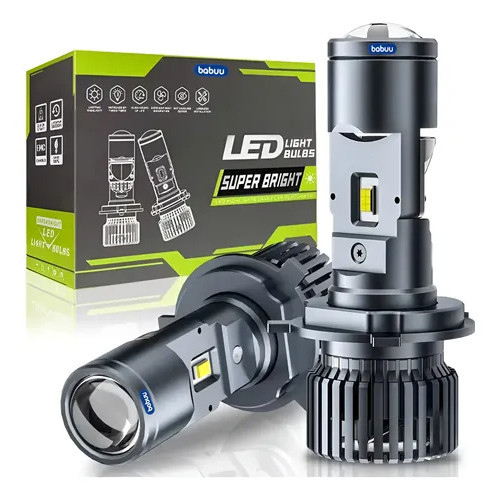 Par Lâmpadas LED H4 Mini Projetor 6500K – Super Branca, 12V/24V para ...
