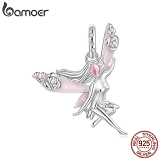 Bamoer 925 Prata Esterlina Pingente Flor Fada Diy Pulseira Jóias Para Presente Feminino em Oferta na Shopee