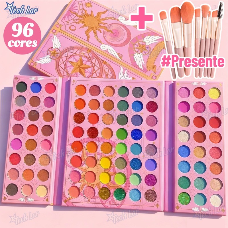 Paleta De Sombra De Olho Em 96 Cores Perolada / Fosca / Com Glitter / Longa Duração TL em Oferta na Shopee