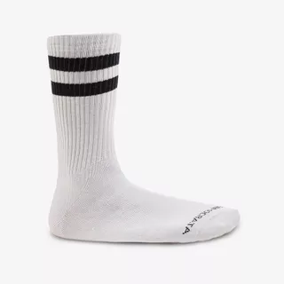 Meia Masculina Cano Alto Algodão Poliamida Branca com Listras Pretas 39/44 em Oferta na Shopee