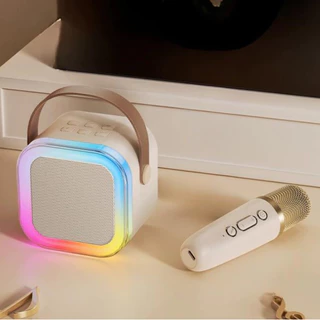 K12 Caixa de som sem fio com microfone Karaokê, Mini Alto-falante Bluetooth portátil de Karaokê