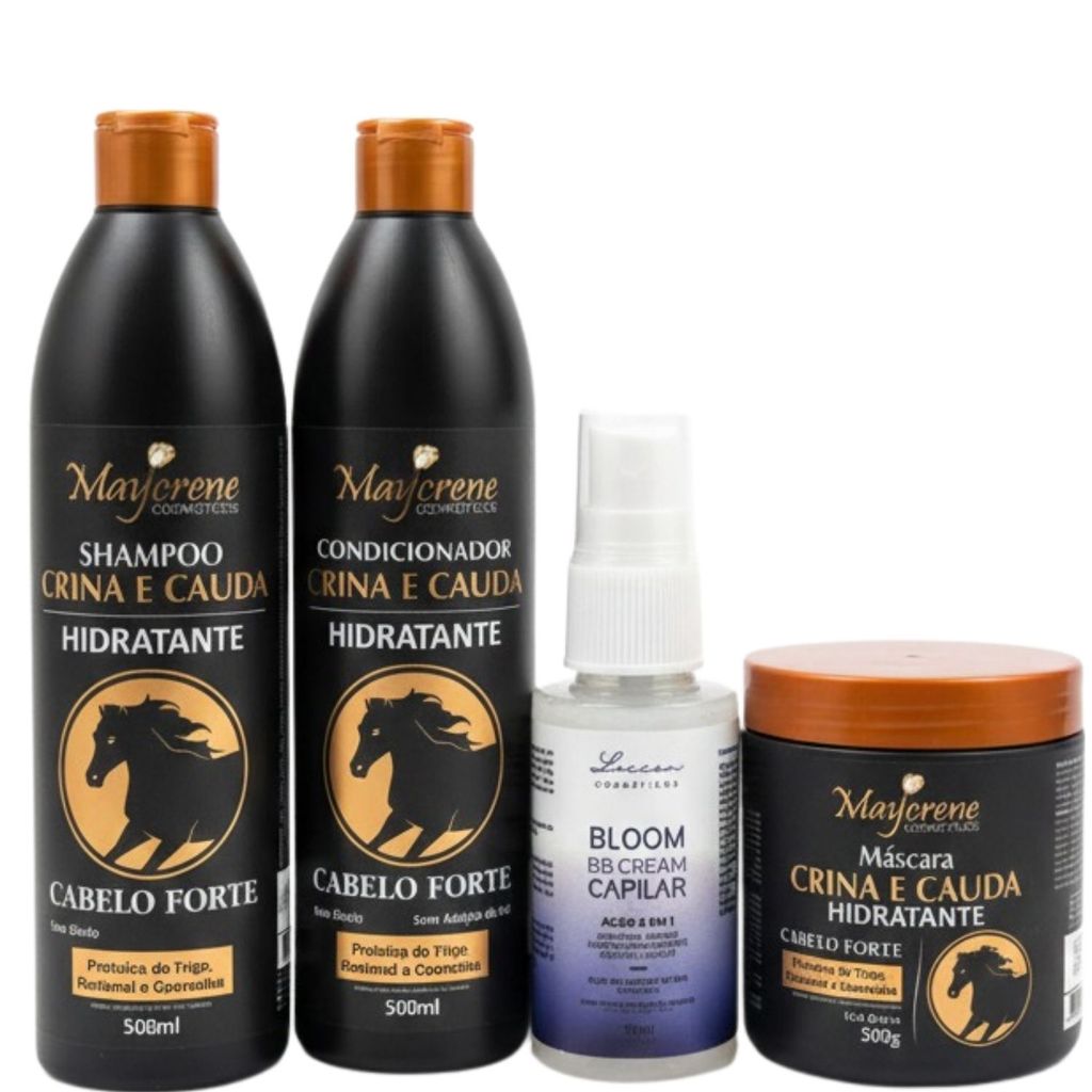Kit Tratamento Capilar Crina e Cauda + Bloom BB Cream Capilar Loccan ...