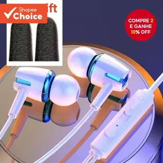 E18 Fones De Ouvido Super 9D Bass De 3.5 Mm Som Hi-Fi Intra-Auricular Com Microfone-Holiday Edition em Oferta na Shopee