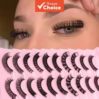 Clássico D-Curl Russo Fofo 10 Pares Cílios Tira 3D , Reutilizáveis Para Impressionantes Maquiagem Os Olhos em Oferta na Shopee