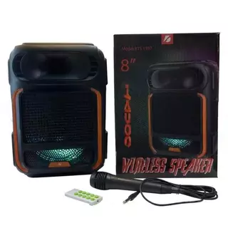 Caixa de Som KTS-1597 8" com LED e Acessórios Completos - Perfeita para Festas! em Oferta na Shopee