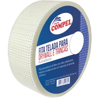 Fita telada para drywall 50 mm x 45 m - 1.2059 - Compel em Oferta na Shopee