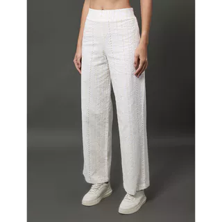 Calça Feminina de Laise Calvin Klein Jeans - Branco em Oferta na Shopee