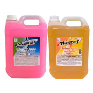 Kit Limpeza Limpa Tudo E Detergente Lava Louças 5L Master Sabão de Querosene em Oferta na Shopee
