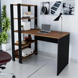 Escrivaninha Match com 3 Prateleiras Espaço para Impressora e Nicho 120cm de Largura Artely em Oferta na Shopee