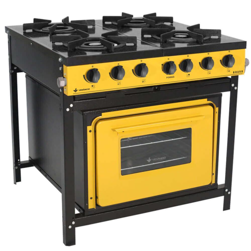 Fogão Industrial Venâncio Bravo a Gás 4 Bocas com Forno Amar