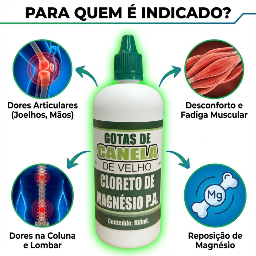 Canela De Velho Com Cloreto De Magnésio P.A Em Gotas 100ml Para Dores ...