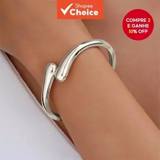 Europeu Americano Gota De Água Estilo Aberto Pulseira Minimalista Chique Design De Metal Acessório De Moda em Oferta na Shopee