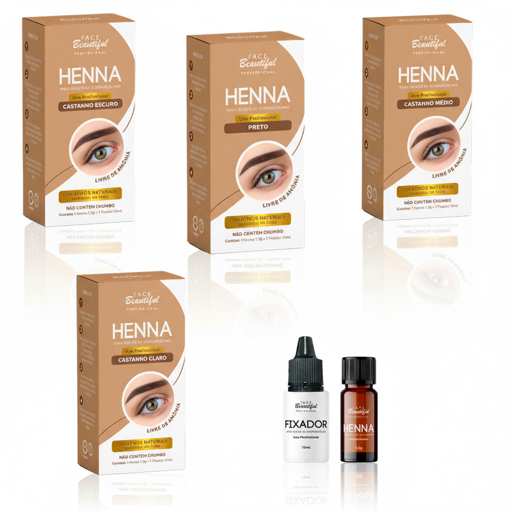 Kit de Henna Para Designer De Sobrancelhas 5 e 4 unidades Face