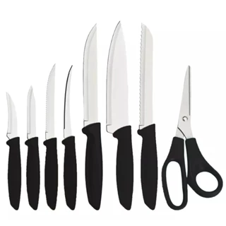 Jogo de facas com lâminas em aço inox 8 peças - 7914355 Palisad em Oferta na Shopee