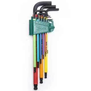 Jogo de chave allen abaulada longa 1,5 a 10 mm colorida 9 peças - ST09101CHBSJ Sata em Oferta na Shopee