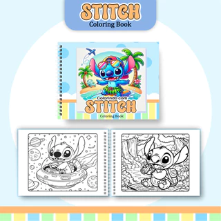 Livro de Colorir Stitch 50 Folhas 180g Personalizado Caderno Pintar em Oferta na Shopee