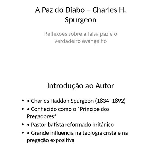 Livro A Paz Do Diabo - Charles H. Spurgeon - Livro Cristão | Shopee Brasil