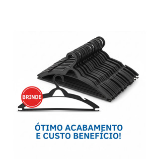 Cabide Adulto Preto kit 100 unidades Chatinho Reforçado Organizar Roupas Promoção Envio Imediato