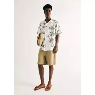 Bermuda Masculina Reta Texturizada em Oferta na Shopee
