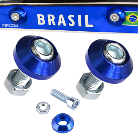 Parafuso Placa Moto Carro Aço Inox Com Porca Arruela Aluminio Esportivo Universal