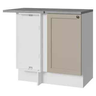 Balcão de Canto 1 Porta Branco/Crema Vik Madesa em Oferta na Shopee