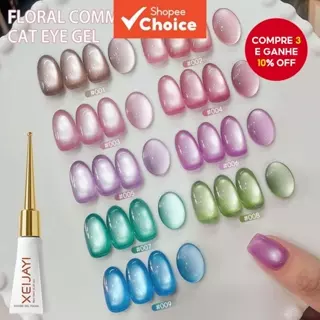 XEIJAYI 1 peça de conjunto de esmalte gel magnético para gato flor de 10ML com esmalte gel para gato UV LED para em Oferta na Shopee