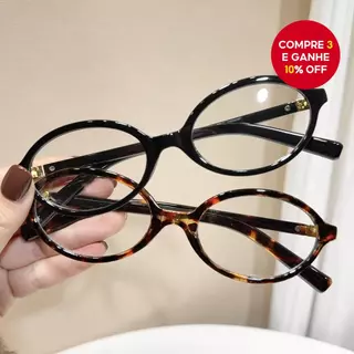 Óculos femininos elegantes em formato oval, com lentes transparentes de PC, estilo minimalista e versátil. em Oferta na Shopee