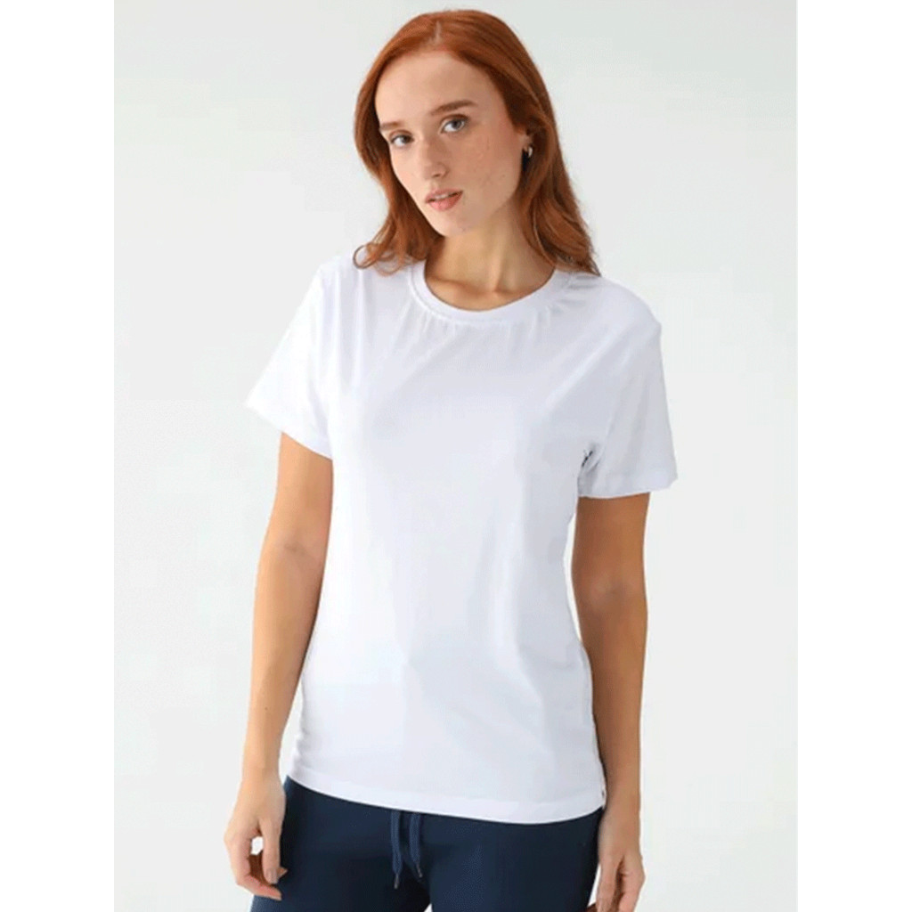 Camiseta Feminina Lisa Algodão OneBasik Branca | Shopee Brasil