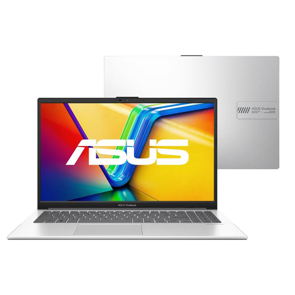 Notebook Asus Vivobook Go 15, Intel Core i3-N305, 8GB/512 SSD W11 Home Tela 15.6'' FHD, Cool Silver - E1504GA-NJ435W