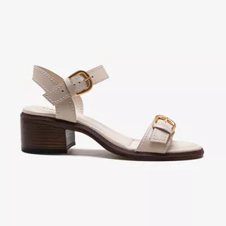 Sandália Feminina Evora Couro Off White em Oferta na Shopee
