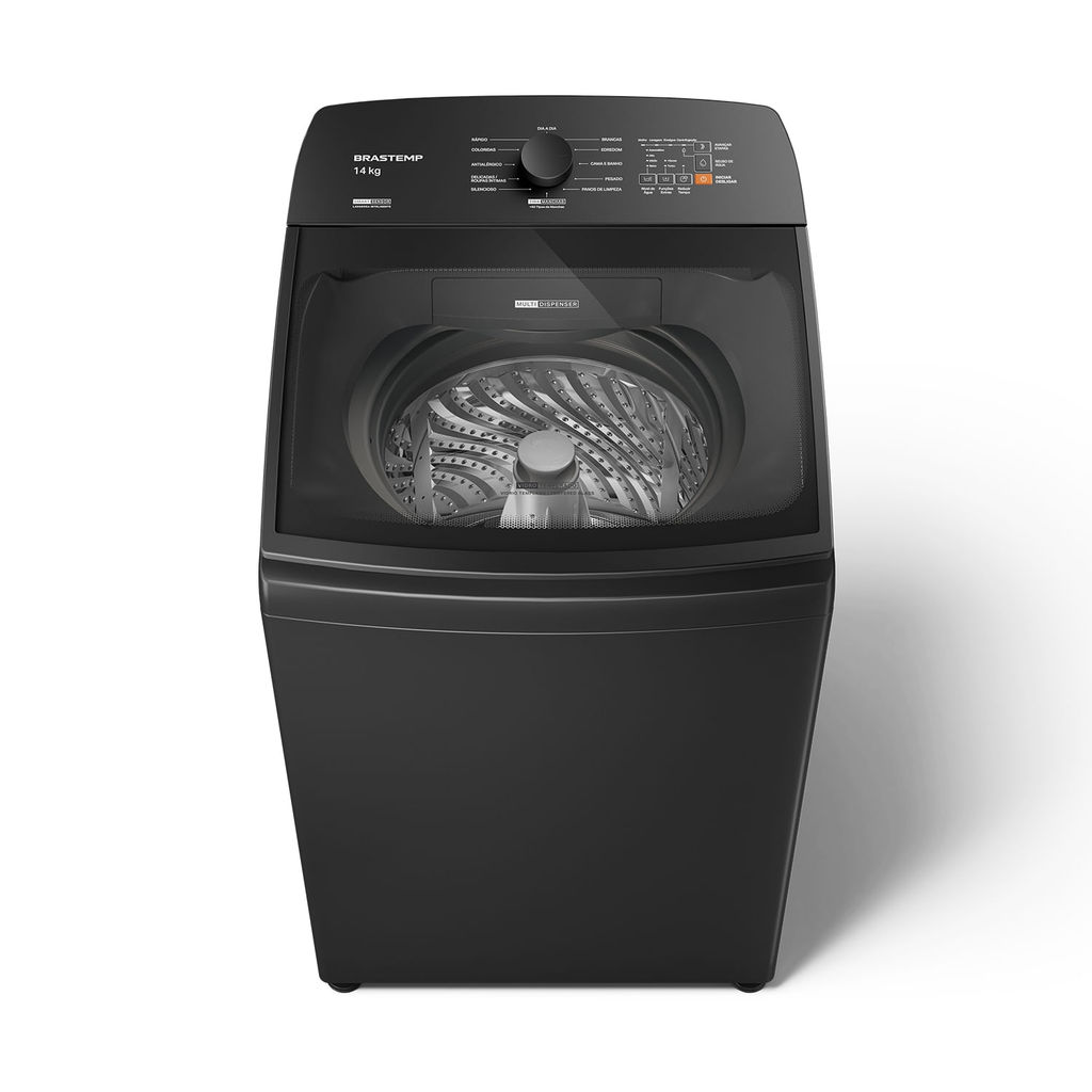 Máquina de Lavar Cinza Platinum Brastemp 14kg com Smart Sensor e Função Reduzir Tempo - BWJ14A9 