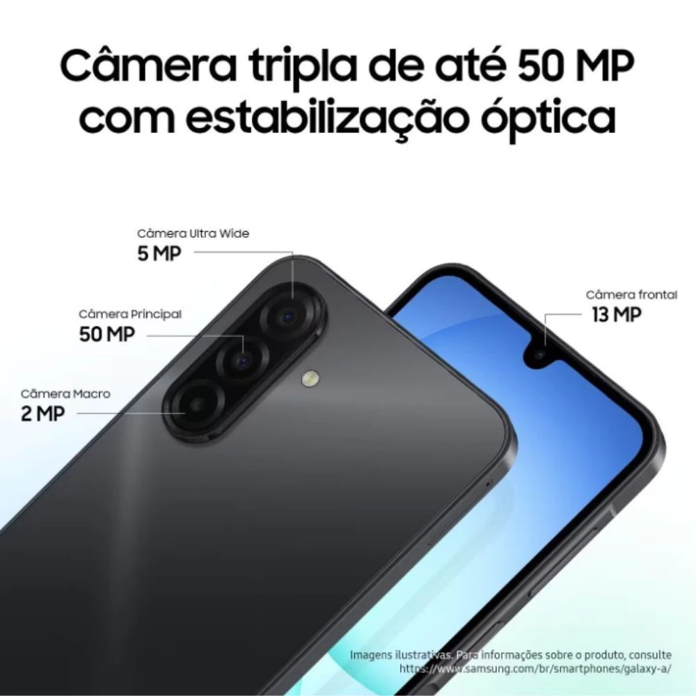 Celular Galaxy A17 4G Tela 6.7 128GB Super AMOLED Câmera Tripla 50MP Samsung - Preto — foto 4 de 5