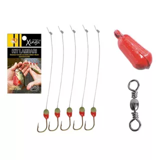 Kit Lambari Xingu Com Chumbada + 5 Anzóis em Oferta na Shopee