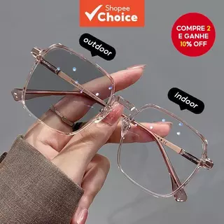 2025 Óculos Fotocromáticos Femininos | Bloqueadores De Luz Azul Lentes Que Mudam De Cor De Armação Grande em Oferta na Shopee