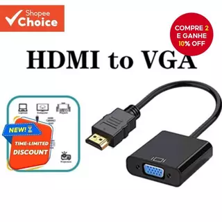 Adaptador hdmi Para VGA Conversor De Áudio E Vídeo 1080P Com Cabo Fonte Extensora Projetor De Monitor PS4 em Oferta na Shopee